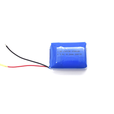 پلیمر لیتیوم یون 232738 2700mAh 3.8V با PCB و UL1571 24AWG قرمز و سیاه