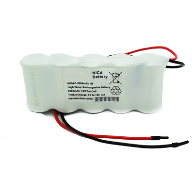 بسته باتری قابل شارژ C2500mAh NiCd 6.0V عمر مورد انتظار 5 سال