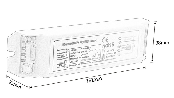 11-15W Max 0.05A پکیج برق اضطراری 1.5h سفارشی