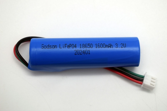 LiFePO4 18650 باتری لیتیوم نور اضطراری 1600mAh 3.2V نوع چوبی با کانکتور NTC JST-XH-3P UL1007