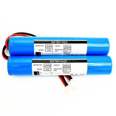 بسته باتری LiFePO4 2x26650 3000mAh 6.4V نوع چوب (کانکتور JST VH-2P، UL1015 18 #، طول سیم 150mm است)