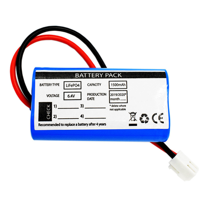 6.4V 1500mAh 18650 روشنایی اضطراری LFP ارائه دهنده راه حل باتری