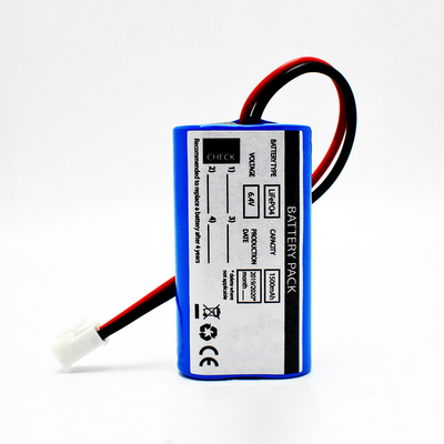 9.6Wh Side By Side Type IFR 18650*2 سلول های 1.5Ah 6.4V LiFePO4 باتری های روشنایی اضطراری باتری