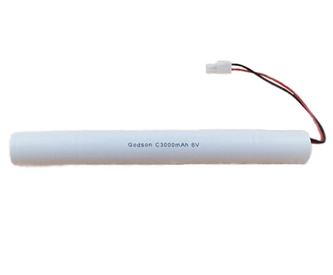 چوب شارژ قابل 6 ولت Ni-cd باتری بسته C3000mAh چرخه طولانی زندگی نور اضطراری