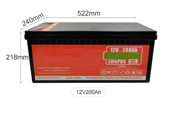 محیط زیست دوستانه چرخه عمیق 12V LiFePO4 باتری 50Ah 200Ah کم خود تخلیه